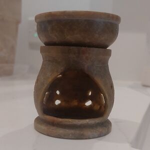 Brown Stone Tea Light Candle Oil Or Wax Burner